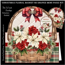 Christmas Floral Basket 02 Shaped Mini Page Kit