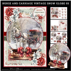 Horse And Carriage Vintage Snow Globe 03 Mini Page Kit