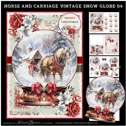Horse And Carriage Vintage Snow Globe 04 Mini Page Kit