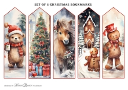 Set of 5 Christmas Bookmarks