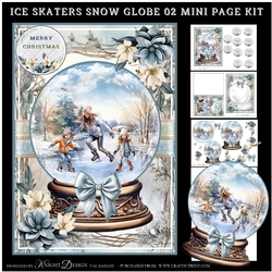 Ice Skaters Snow Globe 02 Mini Page Kit
