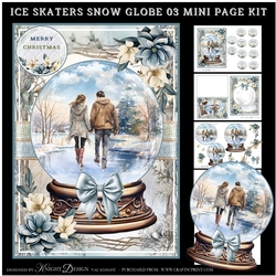 Ice Skaters Snow Globe 03 Mini Page Kit