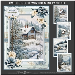 Embroidered Winter Mini Page Kit