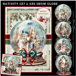 Nativity 5x7 & 6x6 Snow Globe Mini Page Kit