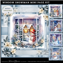 Window Snowman Mini Page Kit