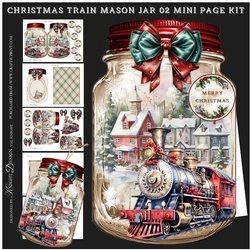 Christmas Train Mason Jar 02 Mini Page Kit