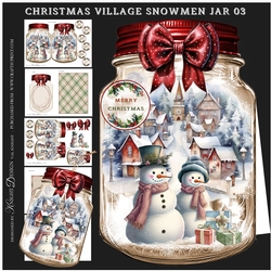 Christmas Village Snowmen Jar 03 Mini Page Kit