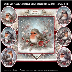 Whimsical Christmas Robins Mini Page Kit 