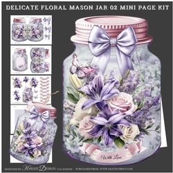 Delicate Floral Mason Jar 02 Shaped Mini Page Kit