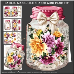 Dahlia Mason Jar Shaped Mini Page Kit 