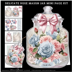 Delicate Rose Mason Jar Shaped Mini Page Kit