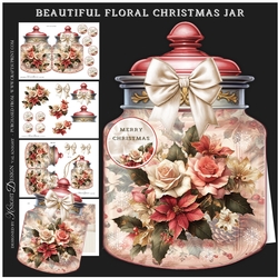 Beautiful Floral Christmas Jar Shaped Mini Page Kit