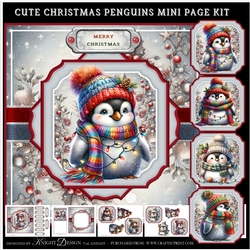Cute Christmas Penguins Mini Page Kit