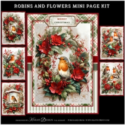 Robins And Flowers Mini Page Kit