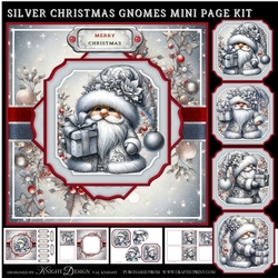 Silver Christmas Gnomes Mini Page Kit