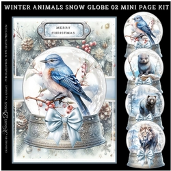 Winter Animals Snow Globe 02 Mini Page Kit