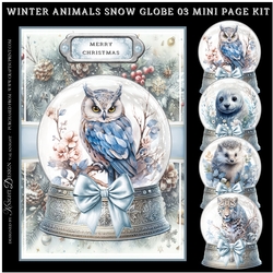 Winter Animals Snow Globe 03 Mini Page Kit