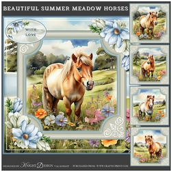 Beautiful Summer Meadow Horses Mini Page Kit