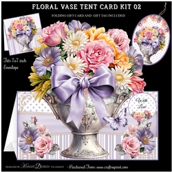 Floral Vase Tent Card Kit 02 