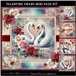Valentine Swans Mini Page Kit
