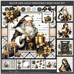 Black And Gold Christmas Mini Page Kit