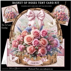 Basket Of Roses Tent Card Kit