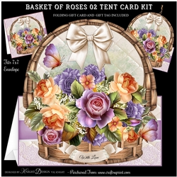Basket Of Roses 02 Tent Card Kit