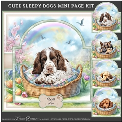 Cute Sleepy Dogs Mini Page Kit