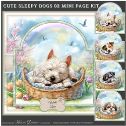 Cute Sleepy Dogs 02 Mini Page Kit