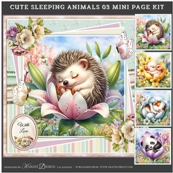Cute Sleeping Animals 03 Mini Page Kit