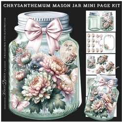 Chrysanthemum Mason Jar Shaped Mini Page Kit