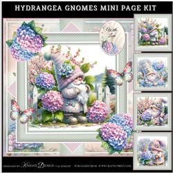 Hydrangea Gnomes Mini Page Kit