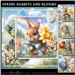 Spring Rabbits And Blooms Mini Page Kit