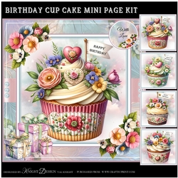 Birthday Cup Cake Mini Page Kit