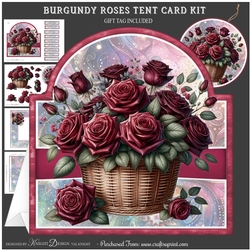 Burgundy Roses Tent Card Kit