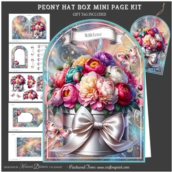 Peony Hat Box Cut And Fold Mini Page Kit