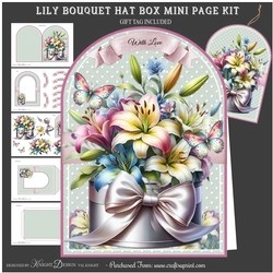 Lily Bouquet Hat Box Cut And Fold Mini Page Kit