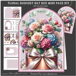 Floral Hat Box Cut And Fold Mini Page Kit