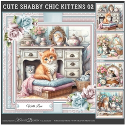 Cute Shabby Chic Kittens 02 Mini Page Kit