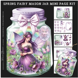 Spring Fairy Mason Jar Shaped Mini Page Kit