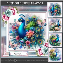 Cute Colourful Peacock Mini Page Kit