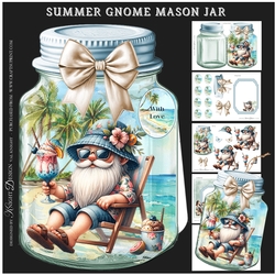 Summer Gnome Mason Jar Shaped Mini Page Kit