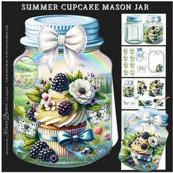 Summer Cupcake Mason Jar Shaped Mini Page Kit