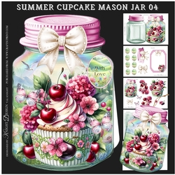 Summer Cupcake Mason Jar 04 Shaped Mini Page Kit