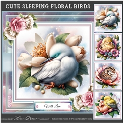 Cute Sleeping Floral Birds Mini Page Kit