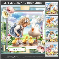 Little Girl And Ducklings Mini Page Kit