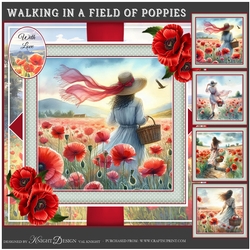 Walking In A Field Of Poppies Mini Page Kit