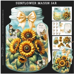Sunflower Mason Jar Mini Page Kit