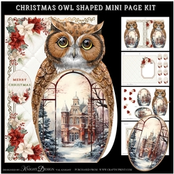 Christmas Owl Shaped Mini Page Kit