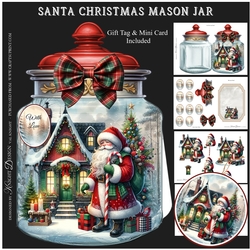Santa Christmas Mason Jar Mini Page Kit